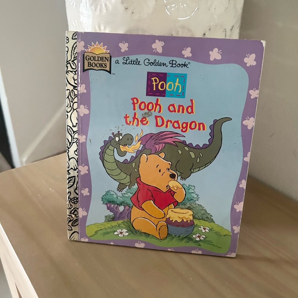 Vintage Pooh and the Dragon Little Golden Book Disney Hardcover 1997